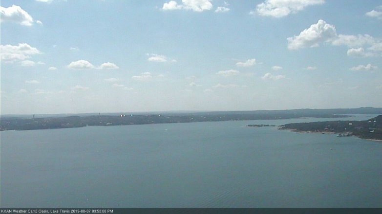 Lake Travis webcam, August 7, 2019 2:55 PM CT