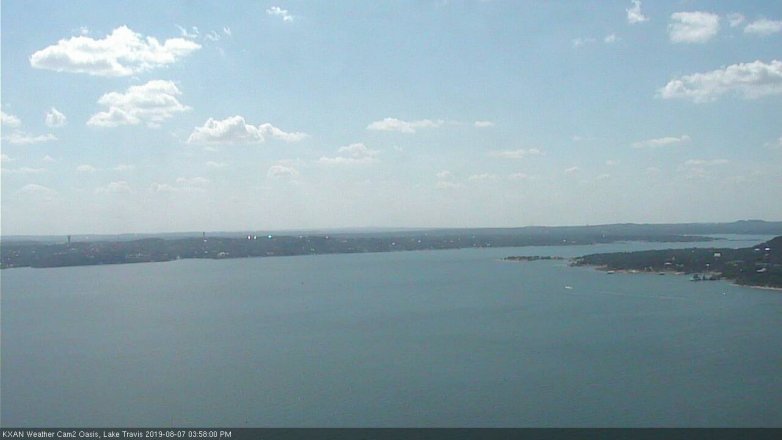 Lake Travis webcam, August 7, 2019 3:00 PM CT