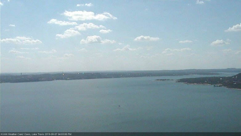 Lake Travis webcam, August 7, 2019 3:05 PM CT
