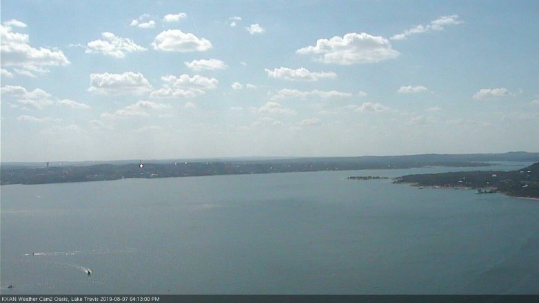 Lake Travis webcam, August 7, 2019 3:15 PM CT