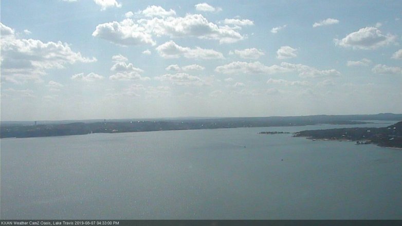 Lake Travis webcam, August 7, 2019 3:35 PM CT