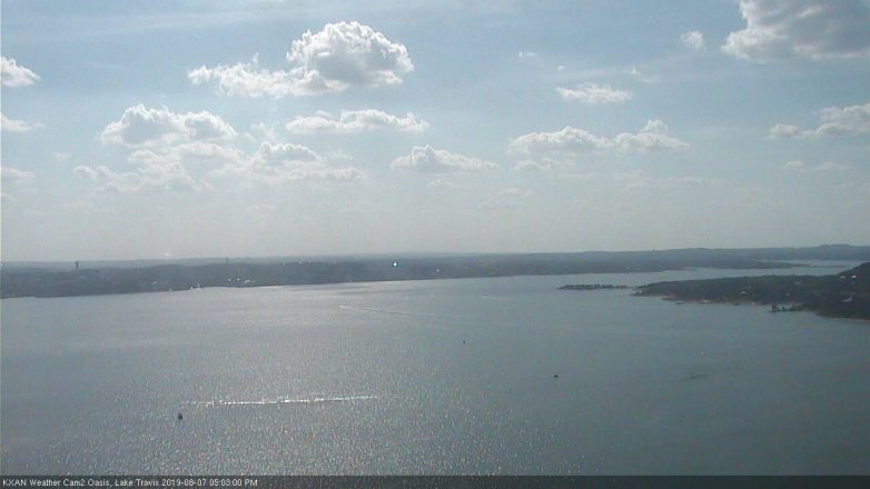 Lake Travis webcam, August 7, 2019 4:05 PM CT