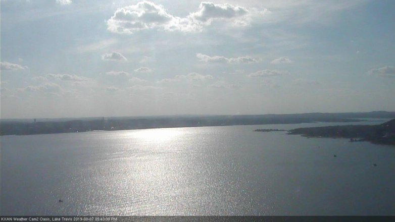 Lake Travis webcam, August 7, 2019 4:45 PM CT