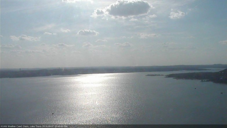 Lake Travis webcam, August 7, 2019 4:50 PM CT