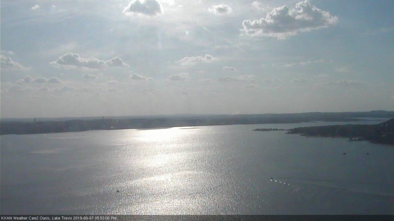 Lake Travis webcam, August 7, 2019 4:55 PM CT
