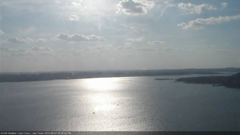 Lake Travis webcam, August 7, 2019 5:00 PM CT