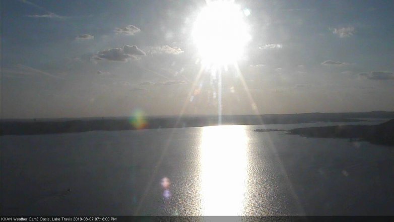 Lake Travis webcam, August 7, 2019 6:20 PM CT