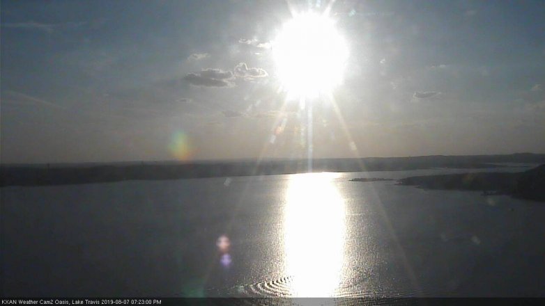 Lake Travis webcam, August 7, 2019 6:25 PM CT