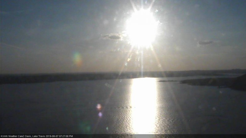 Lake Travis webcam, August 7, 2019 6:30 PM CT