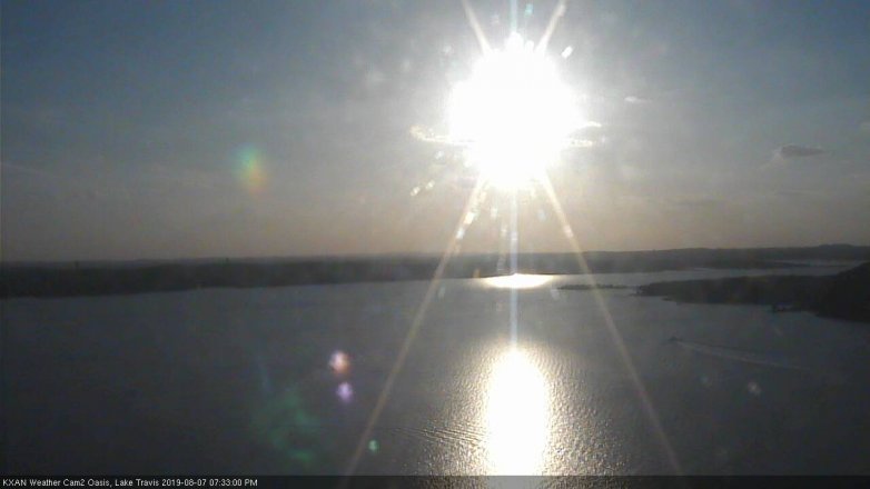 Lake Travis webcam, August 7, 2019 6:35 PM CT