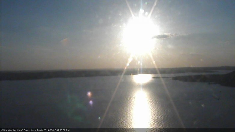 Lake Travis webcam, August 7, 2019 6:40 PM CT