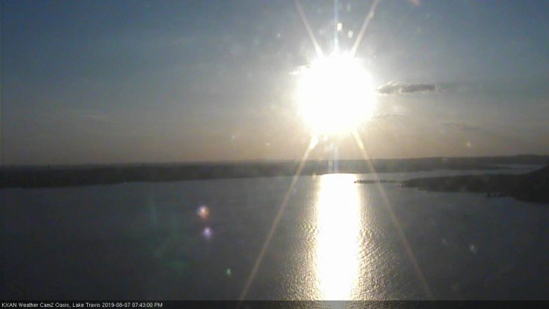 Lake Travis webcam, August 7, 2019 6:45 PM CT