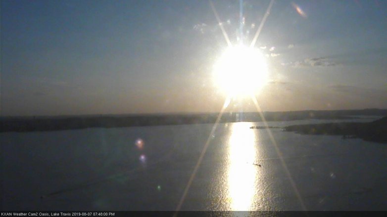 Lake Travis webcam, August 7, 2019 6:50 PM CT