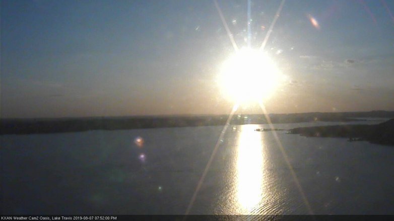 Lake Travis webcam, August 7, 2019 6:55 PM CT
