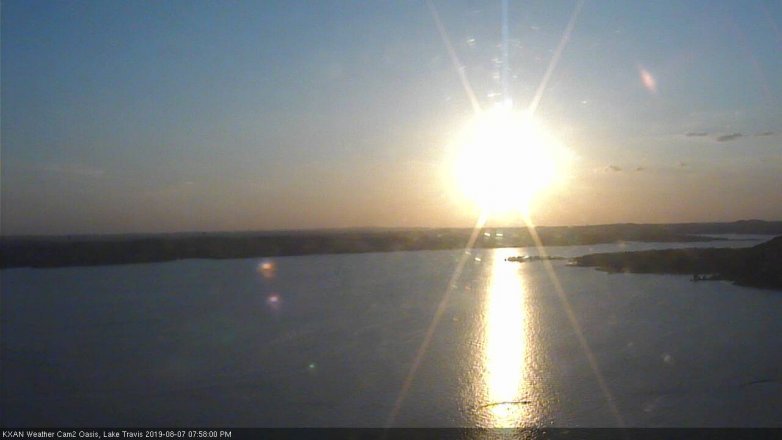 Lake Travis webcam, August 7, 2019 7:00 PM CT