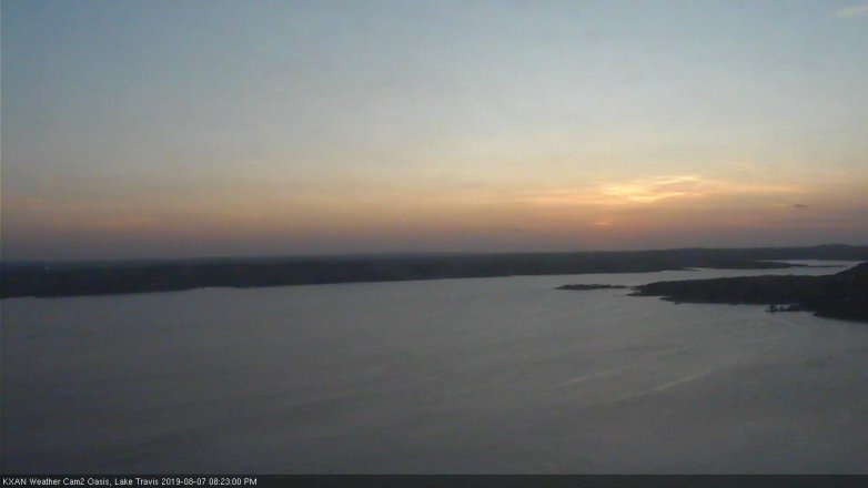 Lake Travis webcam, August 7, 2019 7:25 PM CT