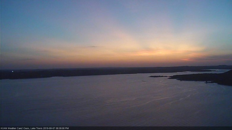 Lake Travis webcam, August 7, 2019 7:40 PM CT