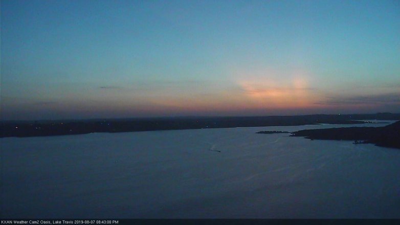 Lake Travis webcam, August 7, 2019 7:45 PM CT