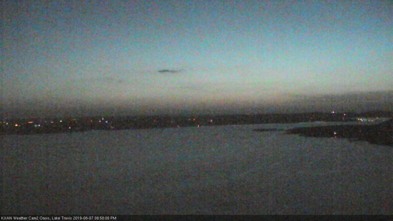 Lake Travis webcam, August 7, 2019 8:00 PM CT
