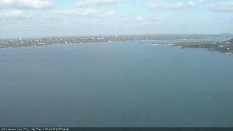 Lake Travis webcam, August 8, 2019 9:00 AM CT