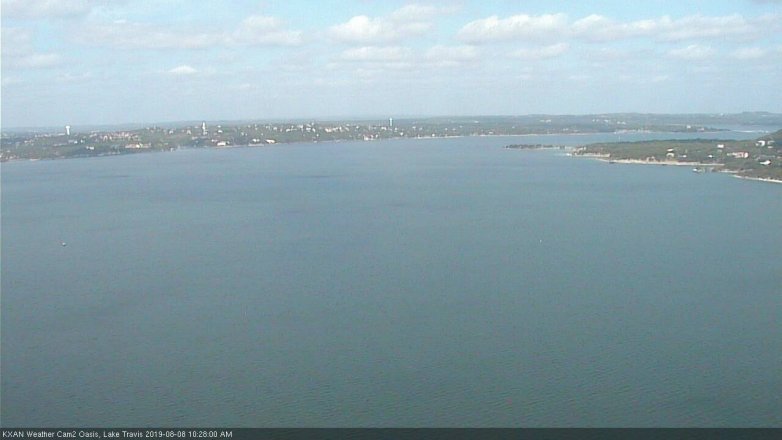 Lake Travis webcam, August 8, 2019 9:30 AM CT