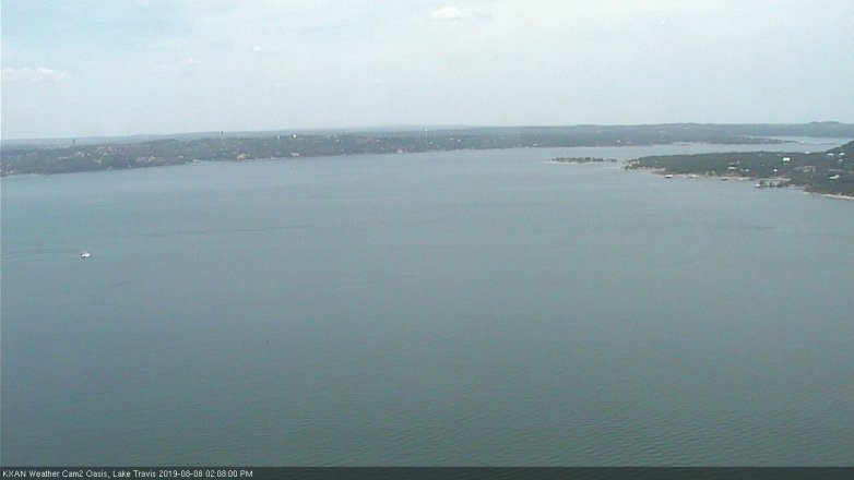 Lake Travis webcam, August 8, 2019 1:10 PM CT
