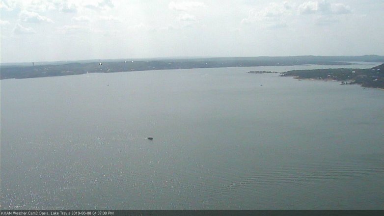 Lake Travis webcam, August 8, 2019 3:10 PM CT