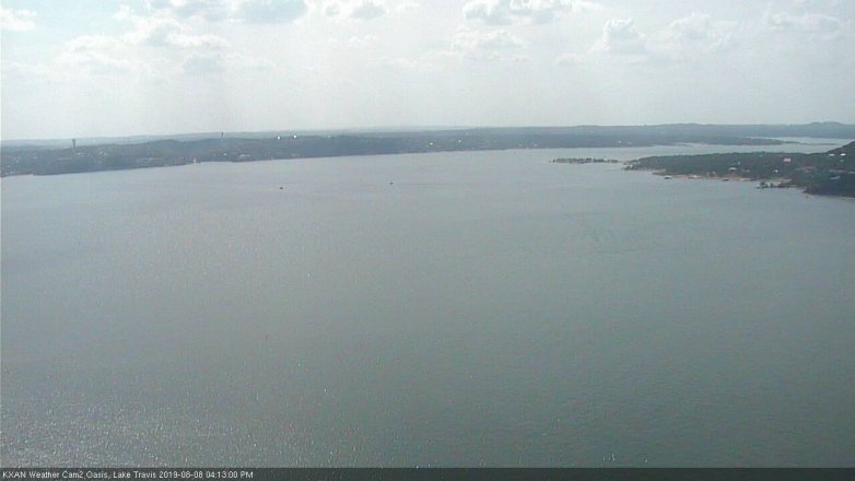 Lake Travis webcam, August 8, 2019 3:15 PM CT