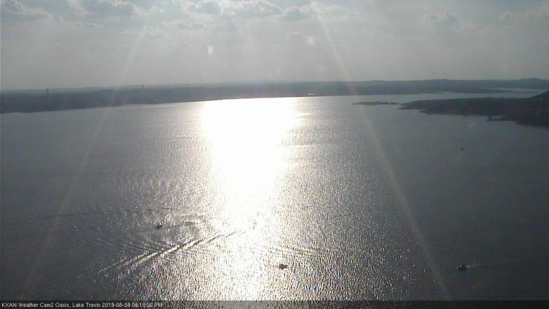 Lake Travis webcam, August 8, 2019 5:20 PM CT