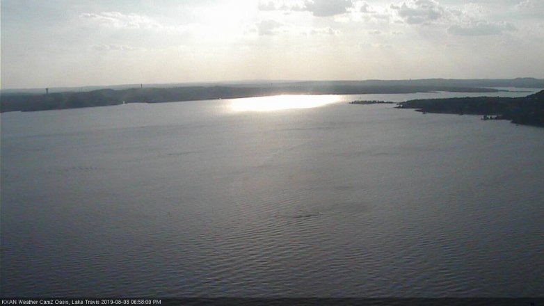 Lake Travis webcam, August 8, 2019 6:00 PM CT