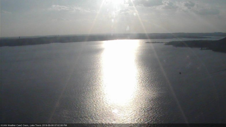 Lake Travis webcam, August 8, 2019 6:05 PM CT