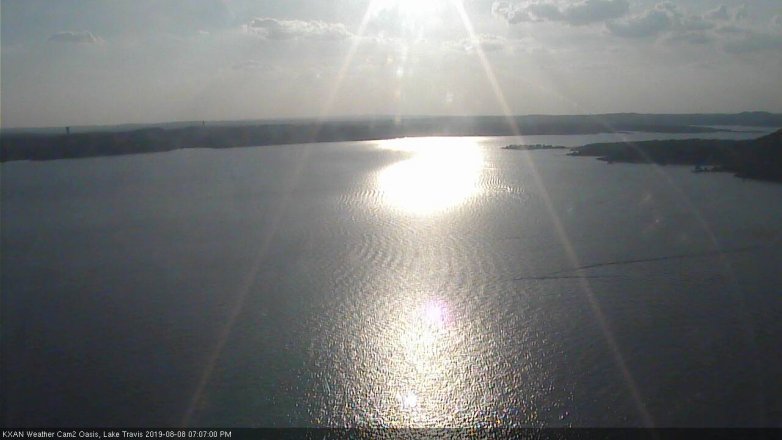 Lake Travis webcam, August 8, 2019 6:10 PM CT