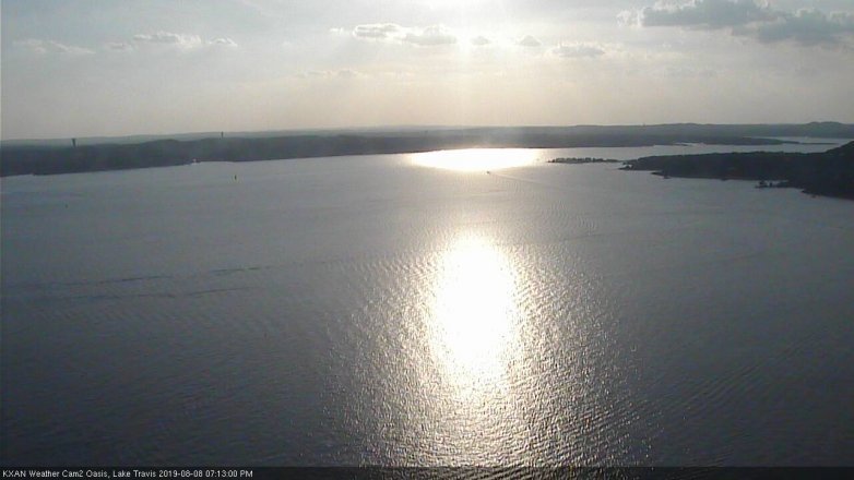 Lake Travis webcam, August 8, 2019 6:15 PM CT