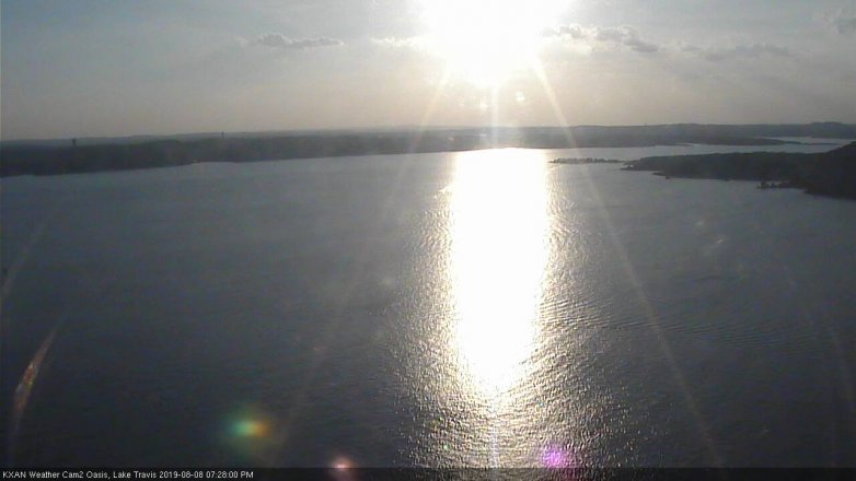 Lake Travis webcam, August 8, 2019 6:30 PM CT