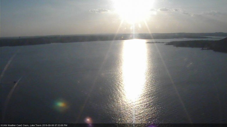 Lake Travis webcam, August 8, 2019 6:35 PM CT