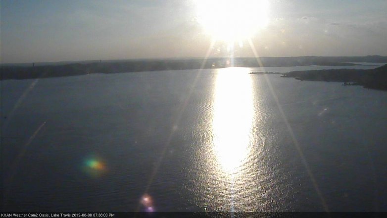 Lake Travis webcam, August 8, 2019 6:40 PM CT