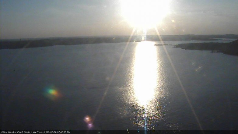 Lake Travis webcam, August 8, 2019 6:45 PM CT