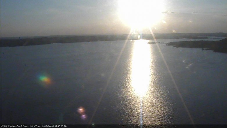 Lake Travis webcam, August 8, 2019 6:50 PM CT