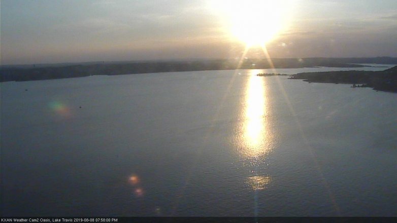 Lake Travis webcam, August 8, 2019 7:00 PM CT