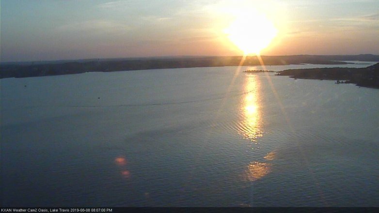 Lake Travis webcam, August 8, 2019 7:10 PM CT