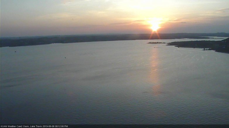 Lake Travis webcam, August 8, 2019 7:15 PM CT
