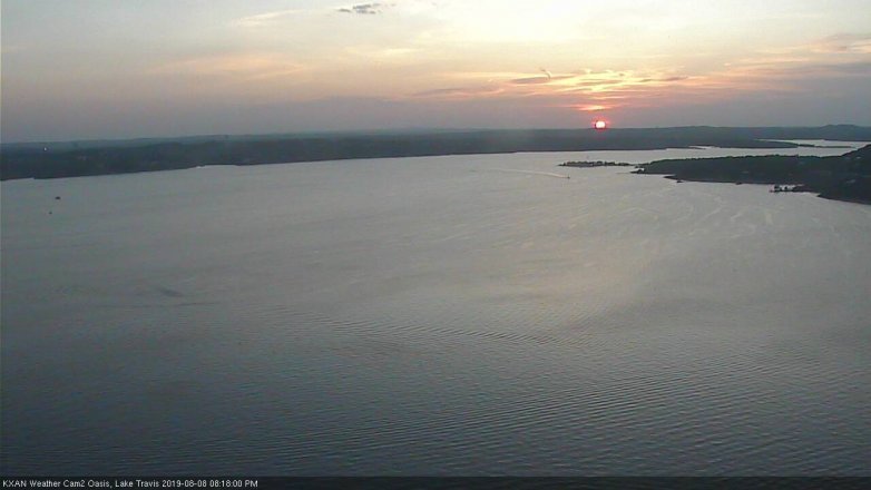 Lake Travis webcam, August 8, 2019 7:20 PM CT
