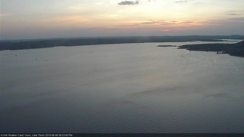 Lake Travis webcam, August 8, 2019 7:25 PM CT