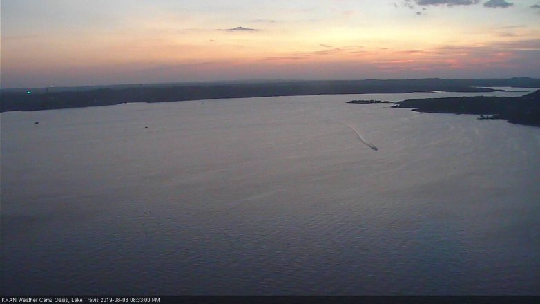 Lake Travis webcam, August 8, 2019 7:35 PM CT