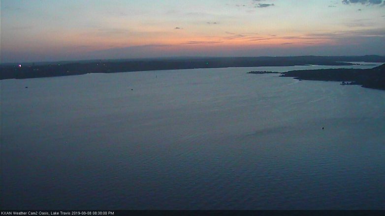Lake Travis webcam, August 8, 2019 7:40 PM CT