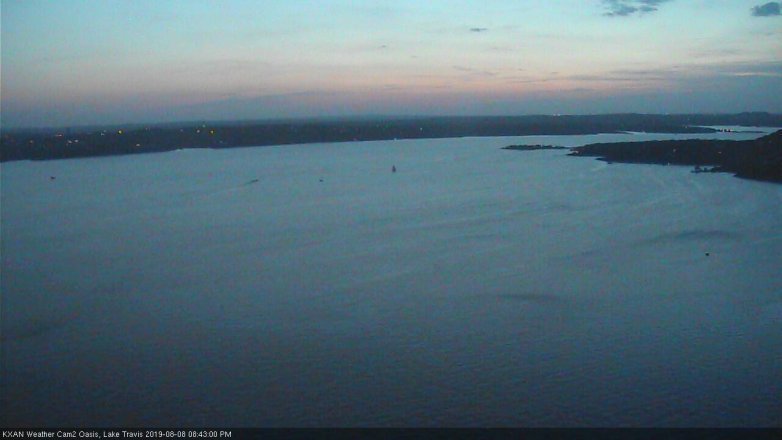 Lake Travis webcam, August 8, 2019 7:45 PM CT