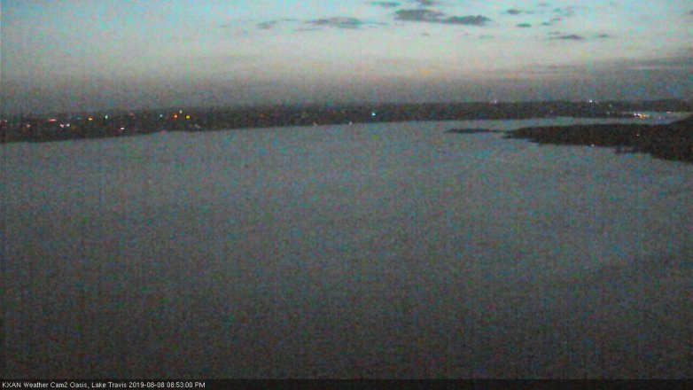 Lake Travis webcam, August 8, 2019 7:55 PM CT
