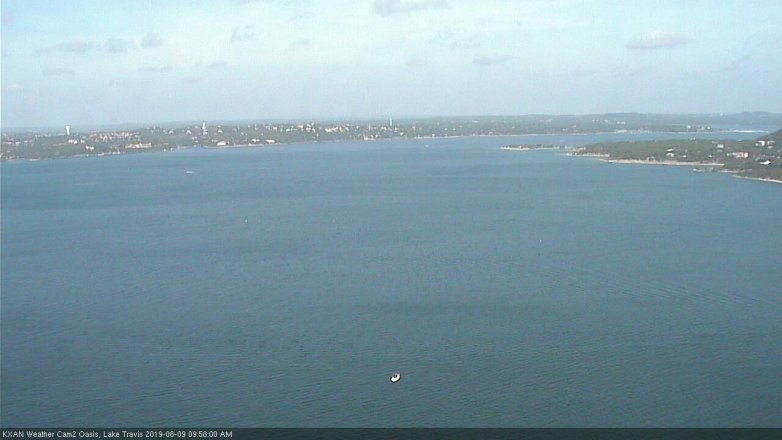 Lake Travis webcam, August 9, 2019 9:00 AM CT