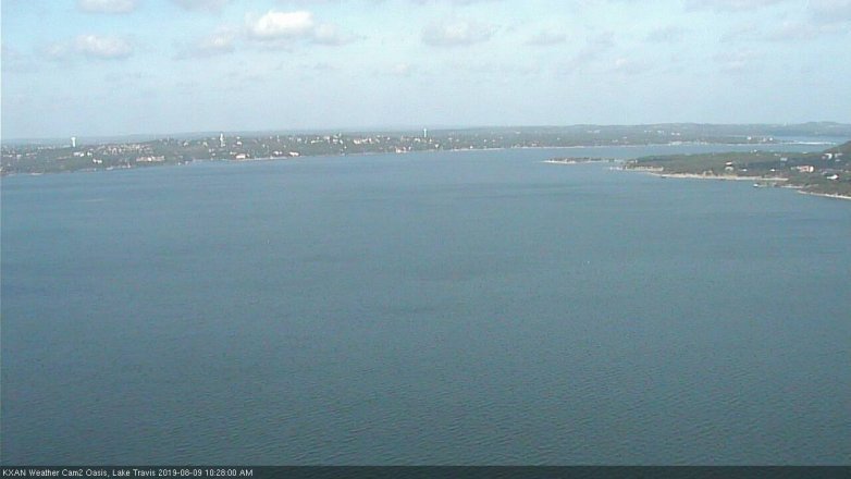 Lake Travis webcam, August 9, 2019 9:30 AM CT