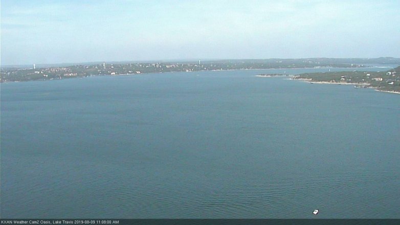 Lake Travis webcam, August 9, 2019 10:10 AM CT